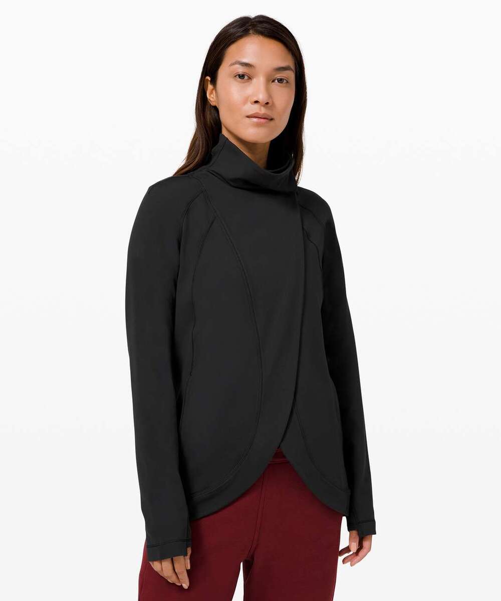 Lululemon Rulu Rally Wrap Black Size 4 Jacket Cardigan Gym Walking Mid-Length